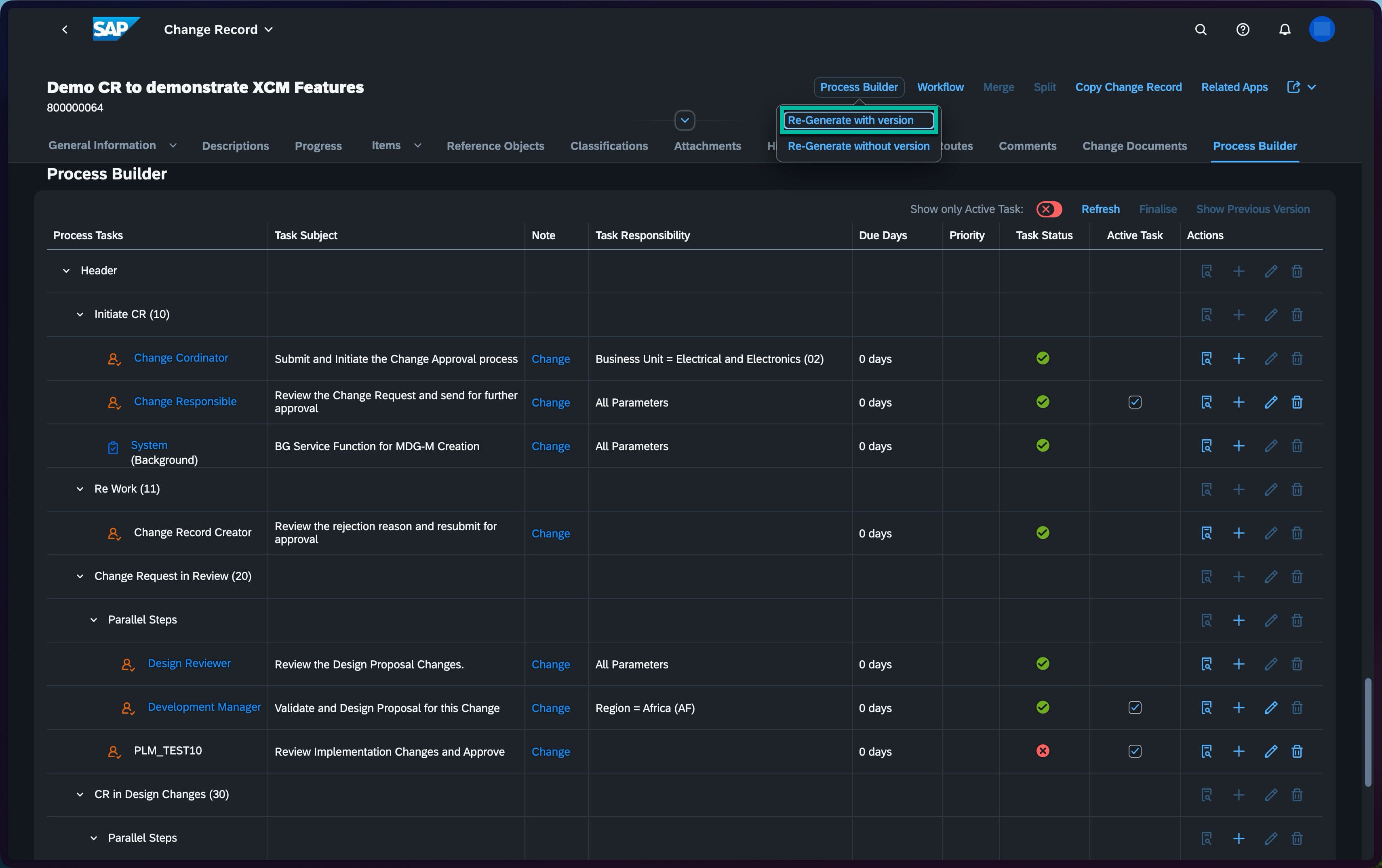 Process Builder – Generation with version