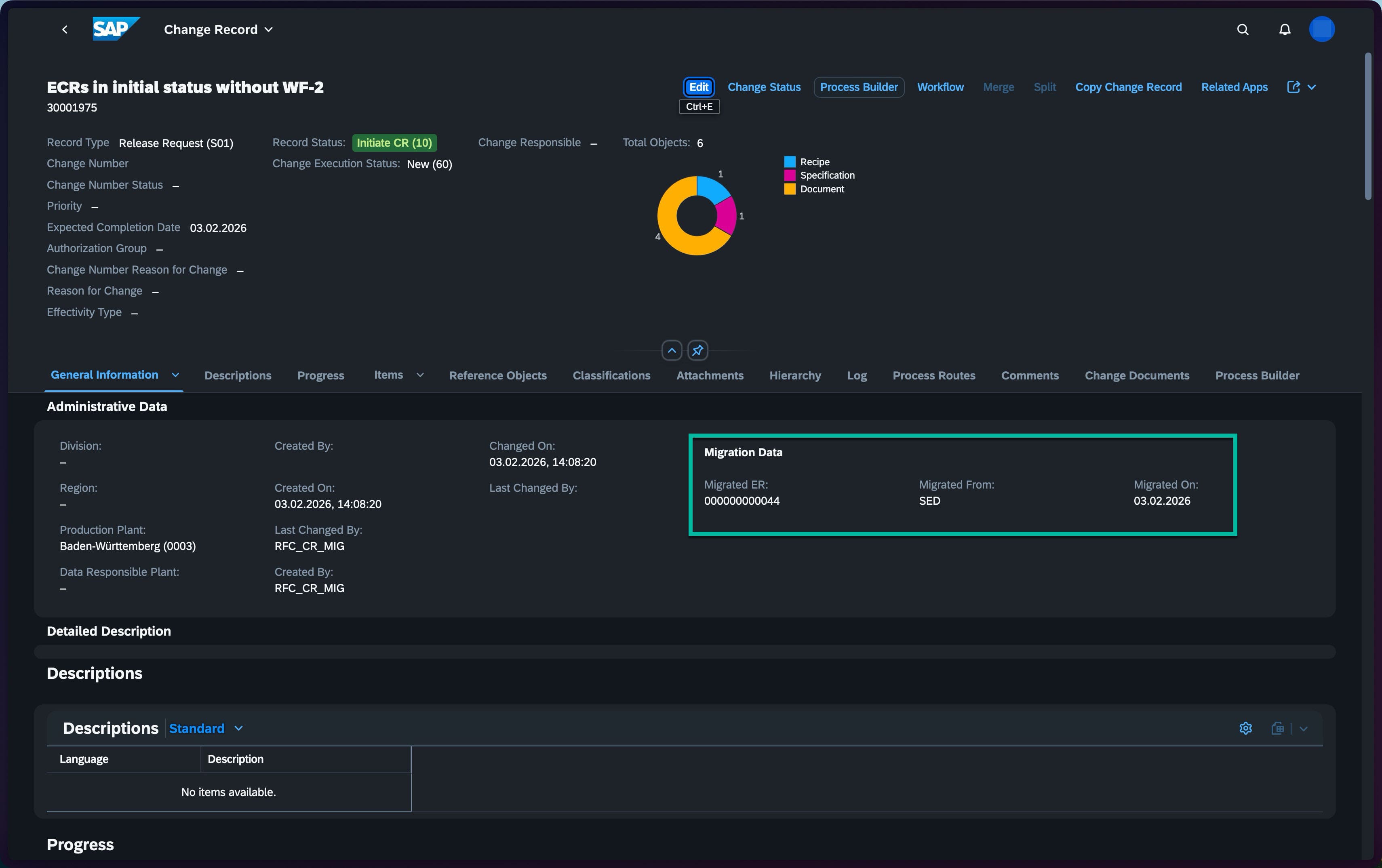 Migrated Change Record 2