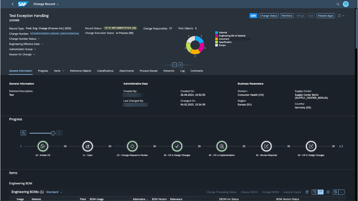 PLM Change Record with XCM